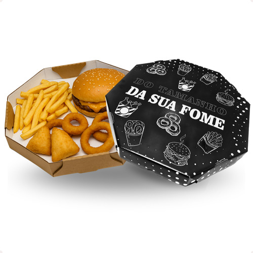 Embalagem Oitavada 35cm Lanches Batata Frita Porções 25 Unid