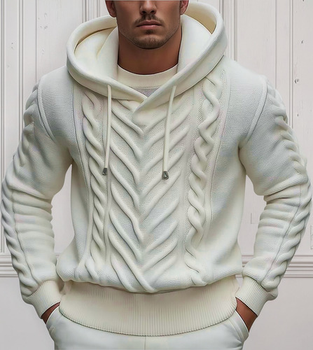 Blusa Masculina De Alta Qualidade Com Capuz, Cordão, Lã, Lon