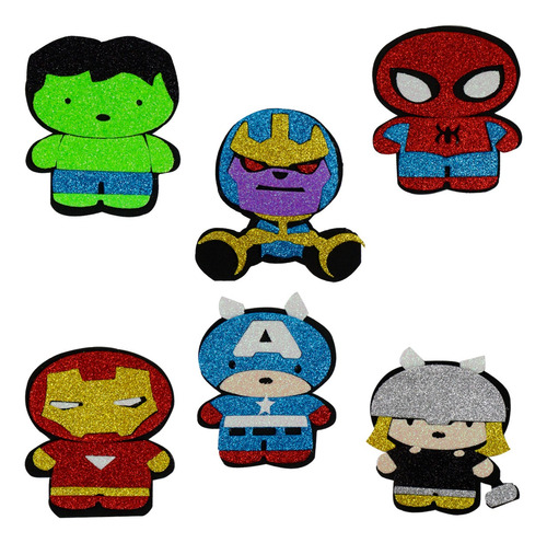 6 Figuras De Fomi Avengers Iron Man Hulk Thor Decorativas