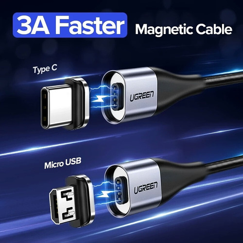 Cable Magnético Tipo C Y Microusb Ugreen