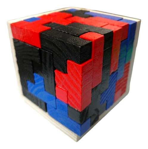 Cubo  De Madera 3d Rompecabezas Cubo De Lógica Tetris