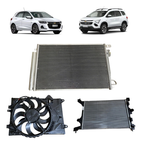 Radiador + Condensador + Electrov Chevrolet Spin Onix Prisma