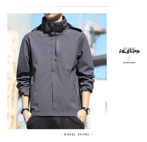 Chaqueta De Viaje Con Capucha A Prueba De Viento Para Hombre