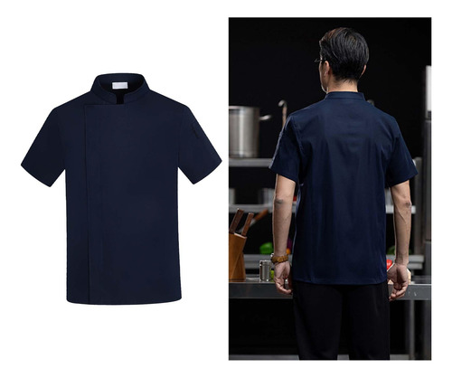 Chaqueta De Chef Ropa De Camarero Botón A Presión Top De