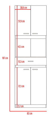 Modulo Para Microondas Excelsior Bau Wengue Blanco