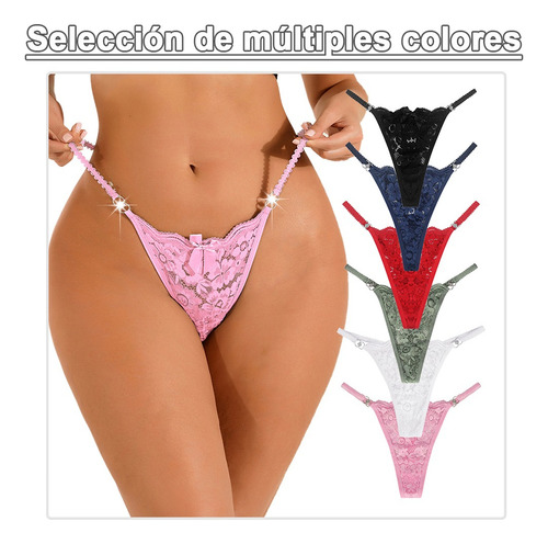 ` Bragas For Mujer Tangas Encaje Sexy Cintura Baja 6 Piezas