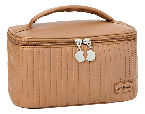 Bolsa De Maquillaje De Poliuretano Con Tapa Abierta, Forma D