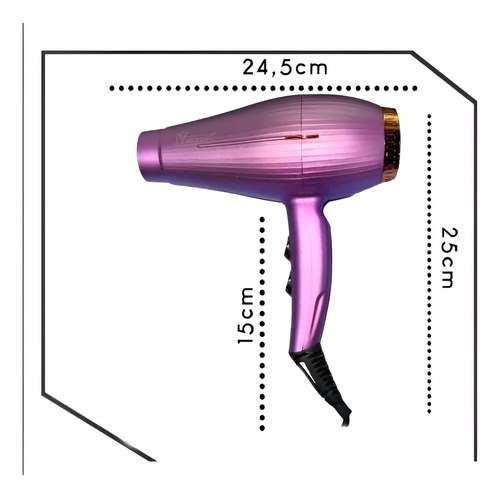 Secador De Cabelo Modelador Com Difusor De Calor 3500w Lilás