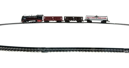 Imagem 2 de 3 de Trem Brinquedo Trenzinho Pista 85,5cm Locomotiva Luz Som Cor Preto Personagem Trem Médio