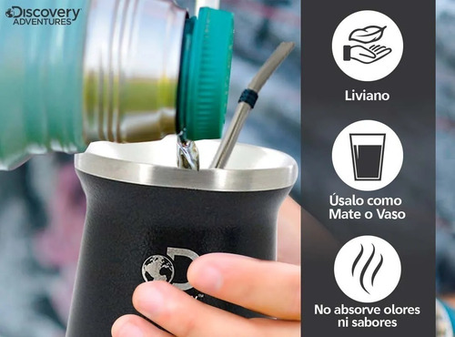 Imagen 5 de 10 de Mate Acero Inox Térmico Discovery 236ml Doble Capa C