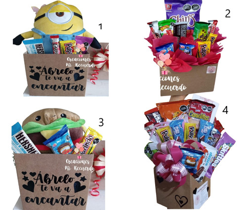 Caja Sorpresa De Regalo Con Dulces Y Peluche 