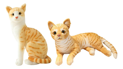 Simulación De Gatos Siameses Relleno De Felpa Animal