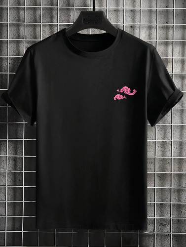 Camiseta Oversized Shein Hombre Dragón Estampada