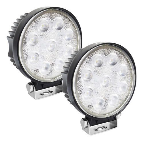 Par Farol Milha Led Redondo 27w 12v 24v Carro Troller Barco