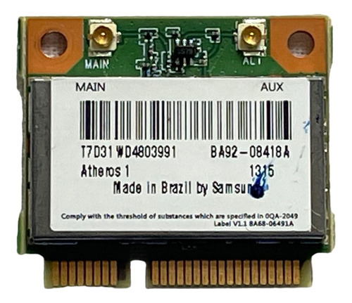 Placa Wifi Wireless Note Samsung Np300e4c Ad2br Ba92-08418a