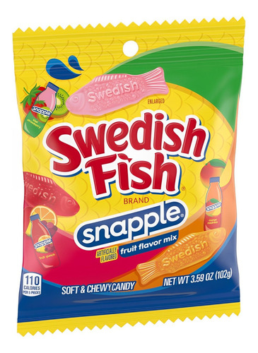 Caramelos Suaves Swedish Fish Frutas Snapple 102g