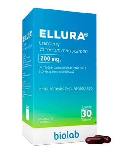 Ellura Cranberry Fitoterapico 200mg C/30 Capsulas