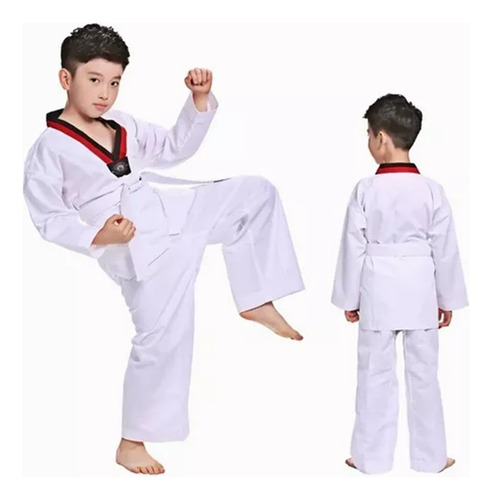 Traje Dobok De Taekwondo Para Niño Uniforme Karate Blanco