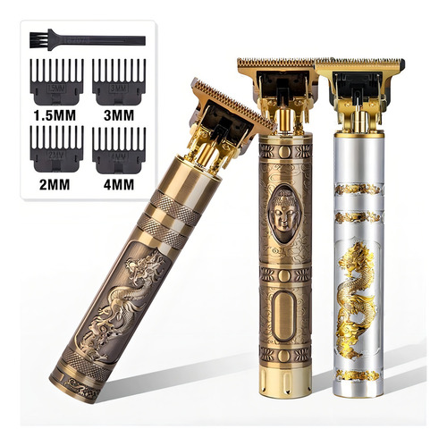 Máquina De Cortar Cabelo Barbeiro Profissional Dragão Elétri Cor Dourado-escuro