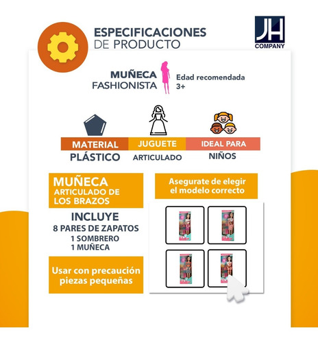 Imagen 8 de 8 de Muñeca Fashion Girl Doll + Accesorios Zapatos Juguete 2994j