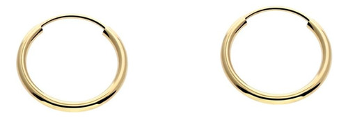 Pendientes De Aro Sin Fin De Oro Amarillo De 14 K Pequeños, 