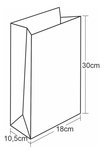 Saco Papel Kraft Liso P Delivery Ifood -18x30x10,5 C/50