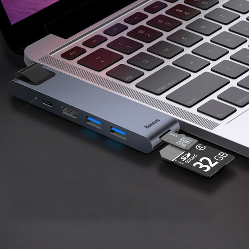 Hub P/mac Dual Type-c Hdmi Sd Tf Usb 3.0 2 Ethernet Usb-c Pd