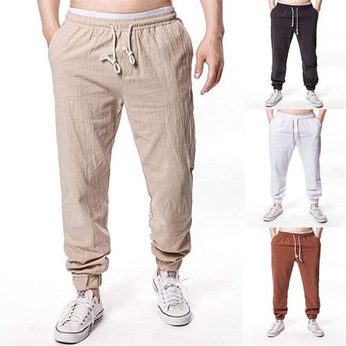 Pantalones Holgados Casuales De Color Sólido Para Hombre Con 