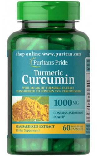 Puritans Pride Turmeric Curcumin 1000mg 60caps Ptr Sabor Sin Sabor
