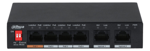 Dahua Switch Pfs3006 Modo de alimentación PoE 4 Puertos Poe 2 Puertos Ethernet 2 RJ45 Velocidad de transmisión 10 100 Mbps Negro