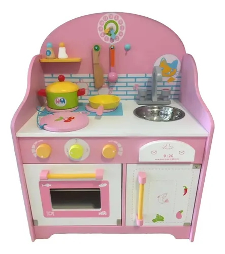 Cocina De Juguete Con Accesorios Moltok Rosa