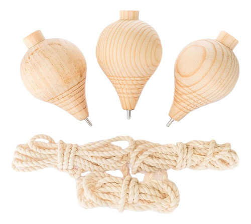 3 Piezas De Trompos Clásicos De Madera, Juguetes