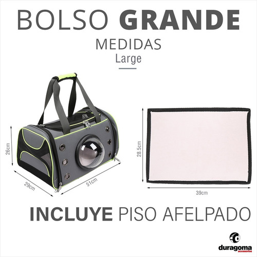 Imagen 4 de 10 de Bolso Transportador Mascotas Gato Perro Visor Rigido Mochila
