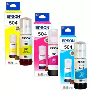 Tinta Epson T504 Cian Magenta Amarillo Imp L4150 L4160 Original C/u