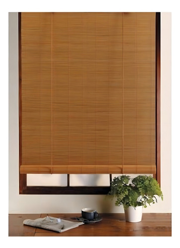 Persiana Enrollable 160x165 Cm Bambú Cedro