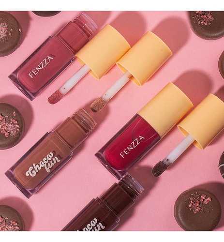 Cream Tint Choco Fun Fenzza Gloss Batom Líquido 4 Cores Au Lait