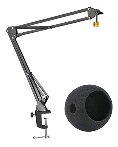 Blue Snowball Mic Boom Brazo Con Parabrisas De Espuma, Brazo