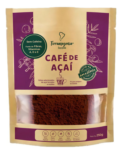 Café De Açaí 250g - Rico Em Fibras, Zero Cafeína