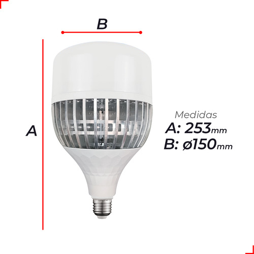 Lampada Led Bulbo Hp Alta Potência 100w 3000k Branco Quente E27 Bivolt Ip20 Branco Cod: 789811372 Avant
