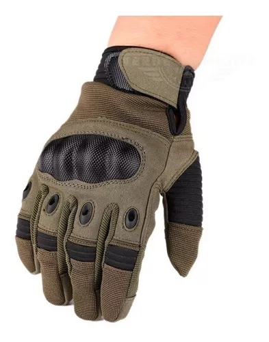 MFH Guantes Tácticos de Acción para Hombre Empuñadura de Nudillos Paintball  Airsoft Mitones OD Verde