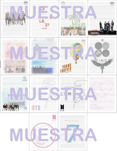 Hojas Para Carpeta Modelo Bts History | 50 Piezas | Kpop
