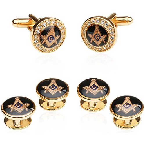 Cuff-daddy Mens Freemason Masonic Formal Set Gemelos Y Studs