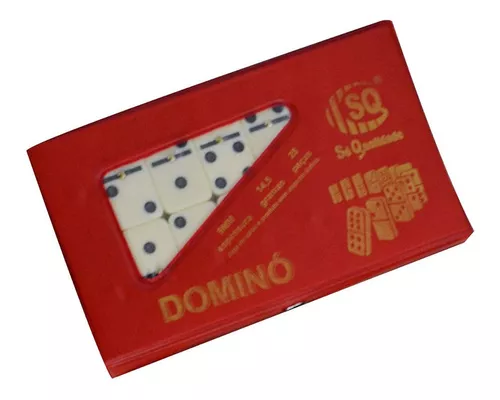 Jogo Domino de Osso Profissional Grande 54x27x12mm Com Estojo 28