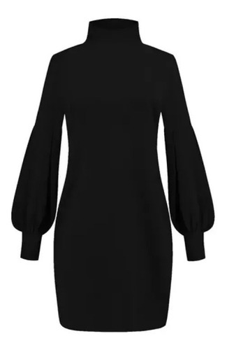 Vestido Suéter De Cuello Alto Para Mujer De Punto Suelto De