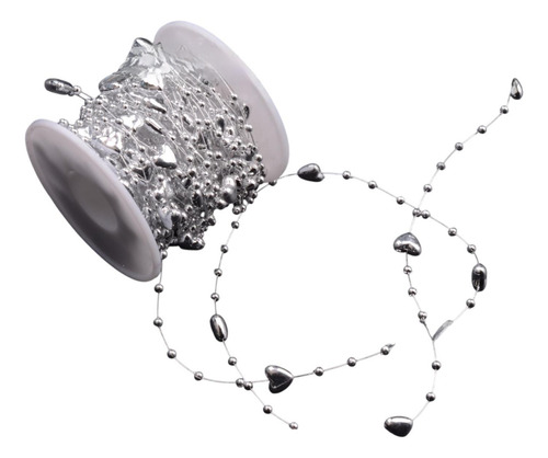 Guirnalda De Cuentas Para Corona De Árbol Corazón De Plata