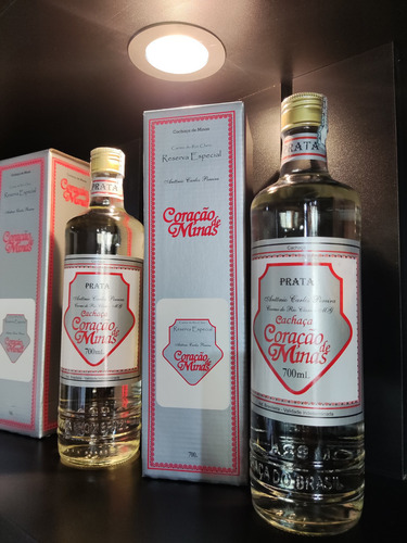 Kit 2 Cachaça Pinga Coração De Minas Ouro & Prata 700ml