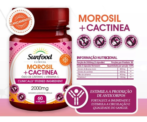 Extracto Naranja Moro Cactinea Cartamo Vit C Sunfood 2000mg