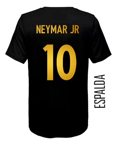 Remera Algodon Camiseta Santos Golden #10 Neymar