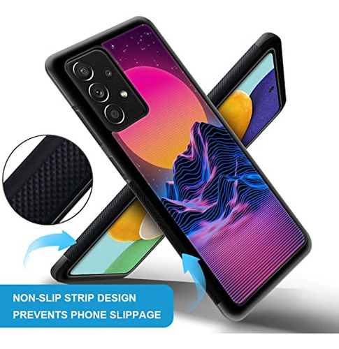 Funda Para Galaxy A53 5g Synthwave Morado Landscape Duro Acr
