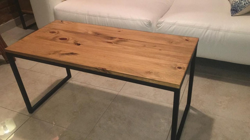 Imagen 3 de 8 de Mesa Ratona Estilo Industrial Puente Hierro Madera Z/norte